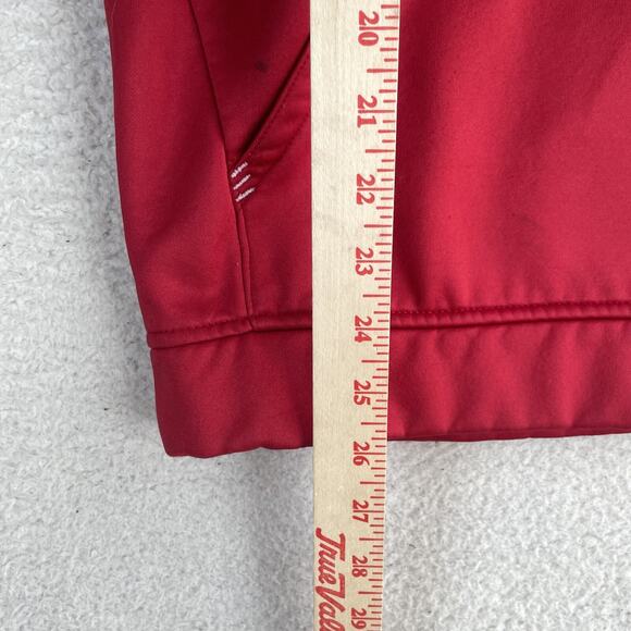 Adidas Wisconsin Badgers Hoodie Mens Large Red Sweatshirt 1/4 Zip READ - Picture 9 of 16